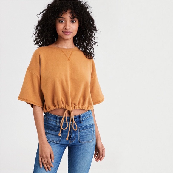 Ae Cropped Short Sleeve Sweatshirt 